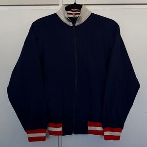 Navy Blue and Red Men's Jacket